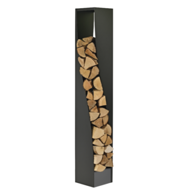 Range Bûches de bois ELISS - Noir givré – Image 2